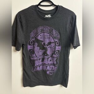 Black and Purple Short Sleeve Tee with Psychedelic Graphic